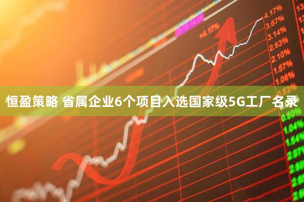 恒盈策略 省属企业6个项目入选国家级5G工厂名录